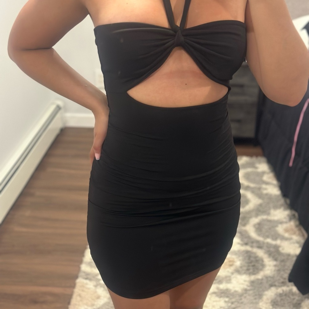 Black mini dress